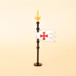 Crusader knight Templar faction flag - Custom 3D Printed Miniature Accessory Parts Pieces for Brick Block Figures
