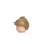 FAST Future Assault Shell Technology tan modern tactical combat helmet - Custom 3D Printed Miniature Accessory Parts Pieces for Brick Block Figures