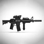 M4A1 carbine assault rifle outfitted - Custom 3D Printed Miniature Accessory Parts Pieces for Brick Block Figures