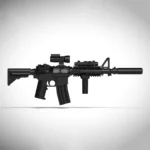 M4A1 carbine assault rifle with suppressor - Custom 3D Printed Miniature Accessory Parts Pieces for Brick Block Figures