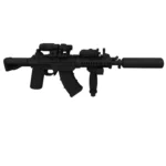 QBZ191 assault rifle in a special operations configuration with a suppressor - Custom 3D Printed Miniature Accessory Parts Pieces for Brick Block Figures