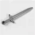 flat silver broadsword great sword 66964 6395400 - Custom 3D Printed Miniature Accessory Parts Pieces for Brick Block Figures