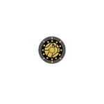 gold design on a dark grey or black background round shield - Custom 3D Printed Miniature Accessory Parts Pieces for Brick Block Figures