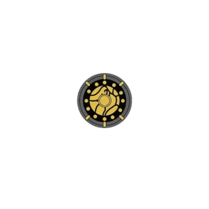 Custom Piece – gold design on a dark grey or black background round shield – 3D Print for LEGO Custom Piece – gold design on a dark grey or black background round shield – 3D Print for LEGO