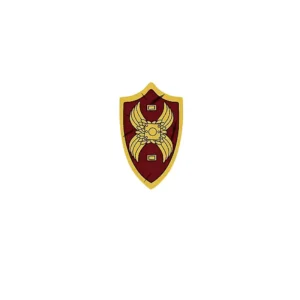 Custom Piece – gold winged design on a dark red background round shield – 3D Print for LEGO Custom Piece – gold winged design on a dark red background round shield – 3D Print for LEGO