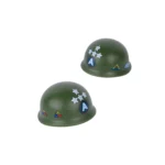 green Patton helmet styled after the US Army M1 - Custom 3D Printed Miniature Accessory Parts Pieces for Brick Block Figures