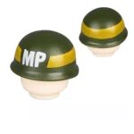 green US Army M1 helmet features markings for Military Police (MP) from World War II - Custom 3D Printed Miniature Accessory Parts Pieces for Brick Block Figures