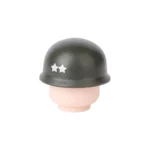 green WWII US Army Brigadier General helmet - Custom 3D Printed Miniature Accessory Parts Pieces for Brick Block Figures