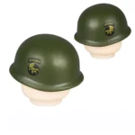 green helmet US M1 style Armys 17th Airborne Division - Custom 3D Printed Miniature Accessory Parts Pieces for Brick Block Figures
