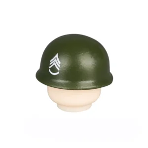 Custom Piece – green helmet US M1 style Sergeant – 3D Print for LEGO minifigure Custom Piece – green helmet US M1 style Sergeant – 3D Print for LEGO minifigure