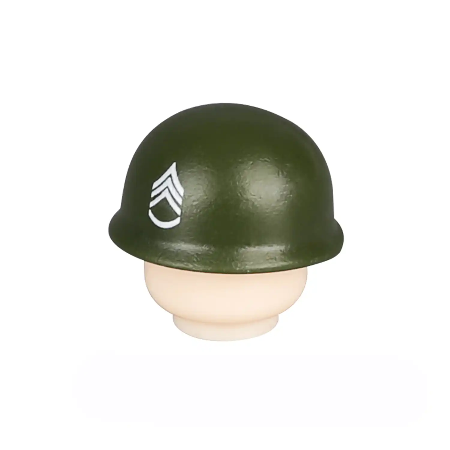Custom Piece – green helmet US M1 style Sergeant – 3D Print for LEGO minifigure
