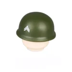 green helmet WWII US Army Corporal - Custom 3D Printed Miniature Accessory Parts Pieces for Brick Block Figures