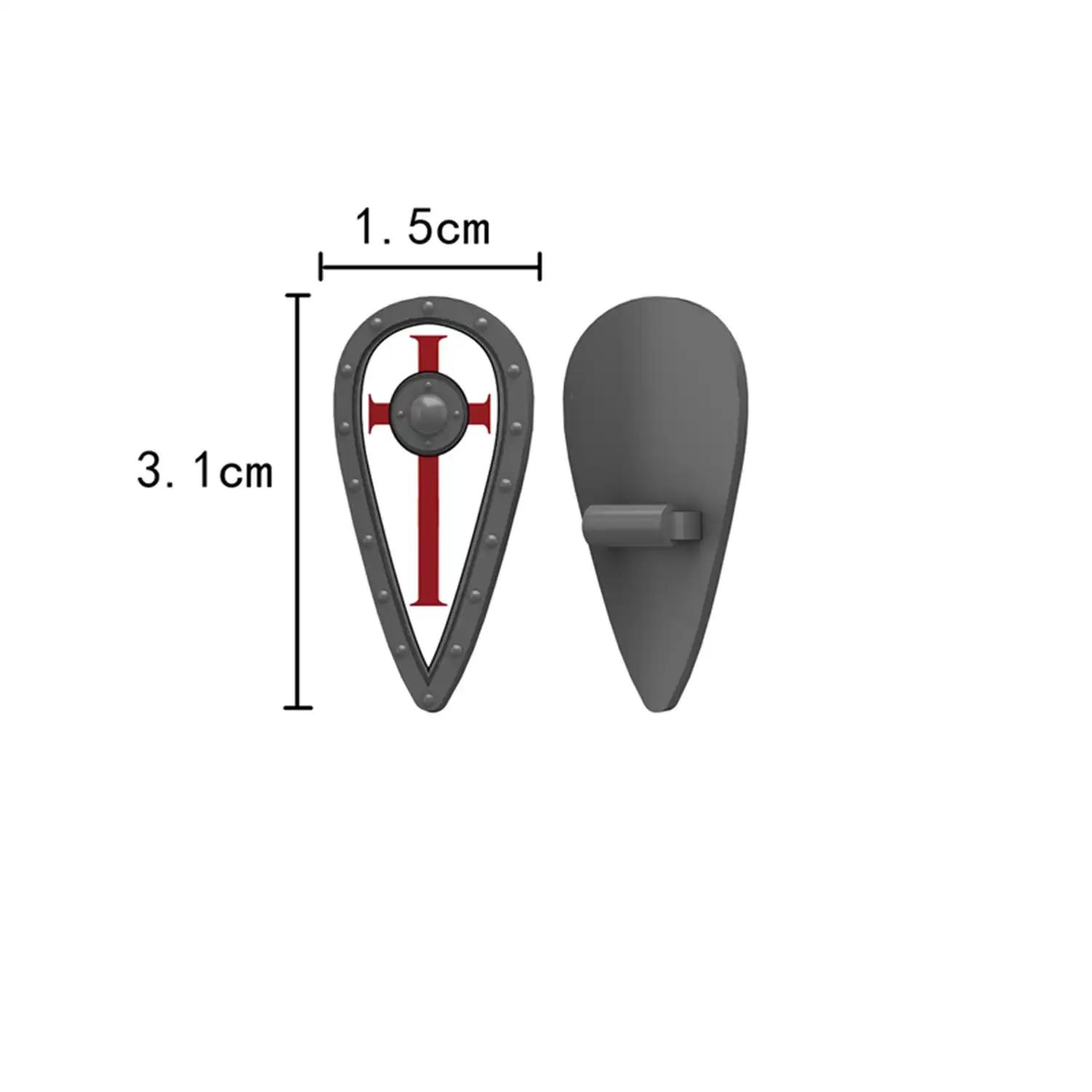 Custom Piece – heater shield Hospitaller Crusader – 3D Print for LEGO Custom Piece – heater shield Hospitaller Crusader – 3D Print for LEGO