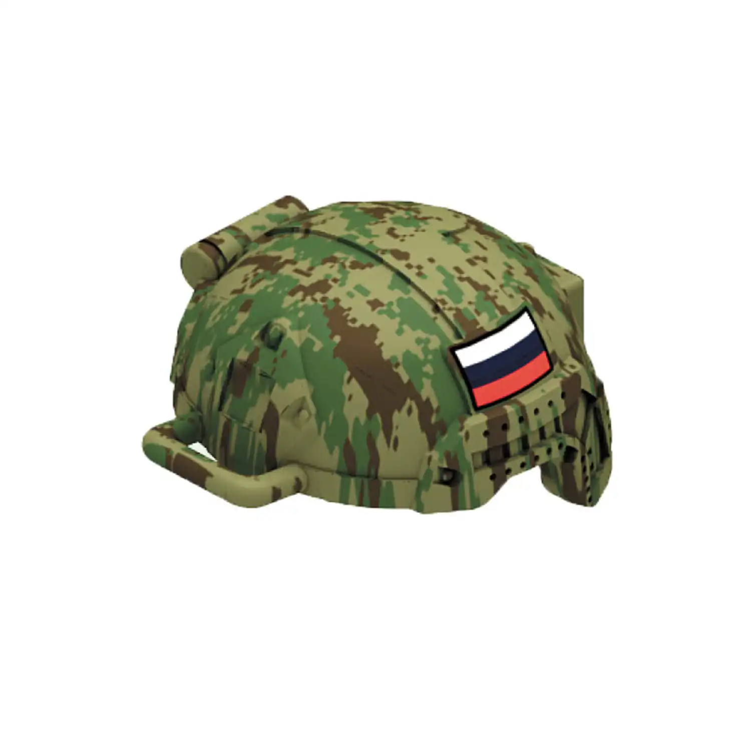 Custom Piece – helmet Russian digital camouflage and a Russian flag – 3D Print for LEGO minifigure Custom Piece – helmet Russian digital camouflage and a Russian flag – 3D Print for LEGO minifigure