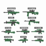 military weapons green - Custom 3D Printed Miniature Accessory Parts Pieces for Brick Block Figures