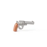revolver silver grey - Custom 3D Printed Miniature Accessory Parts Pieces for Brick Block Figures