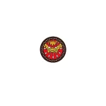 round shield central gold stylized lion or dragon head - Custom 3D Printed Miniature Accessory Parts Pieces for Brick Block Figures
