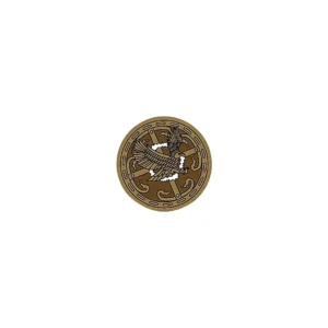 Custom Piece – round shield gold and red stylized bird or winged – 3D Print for LEGO Custom Piece – round shield gold and red stylized bird or winged – 3D Print for LEGO
