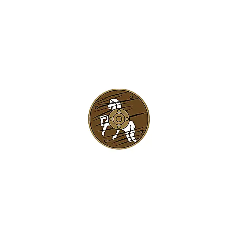 Custom Piece – round shield white horse emblem – 3D Print for LEGO Custom Piece – round shield white horse emblem – 3D Print for LEGO