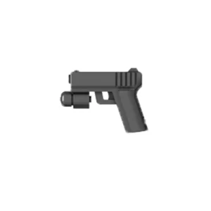Custom Piece – semi automatic pistol with under barrel tactical accessory dark grey – 3D Print for LEGO Custom Piece – semi automatic pistol with under barrel tactical accessory dark grey – 3D Print for LEGO
