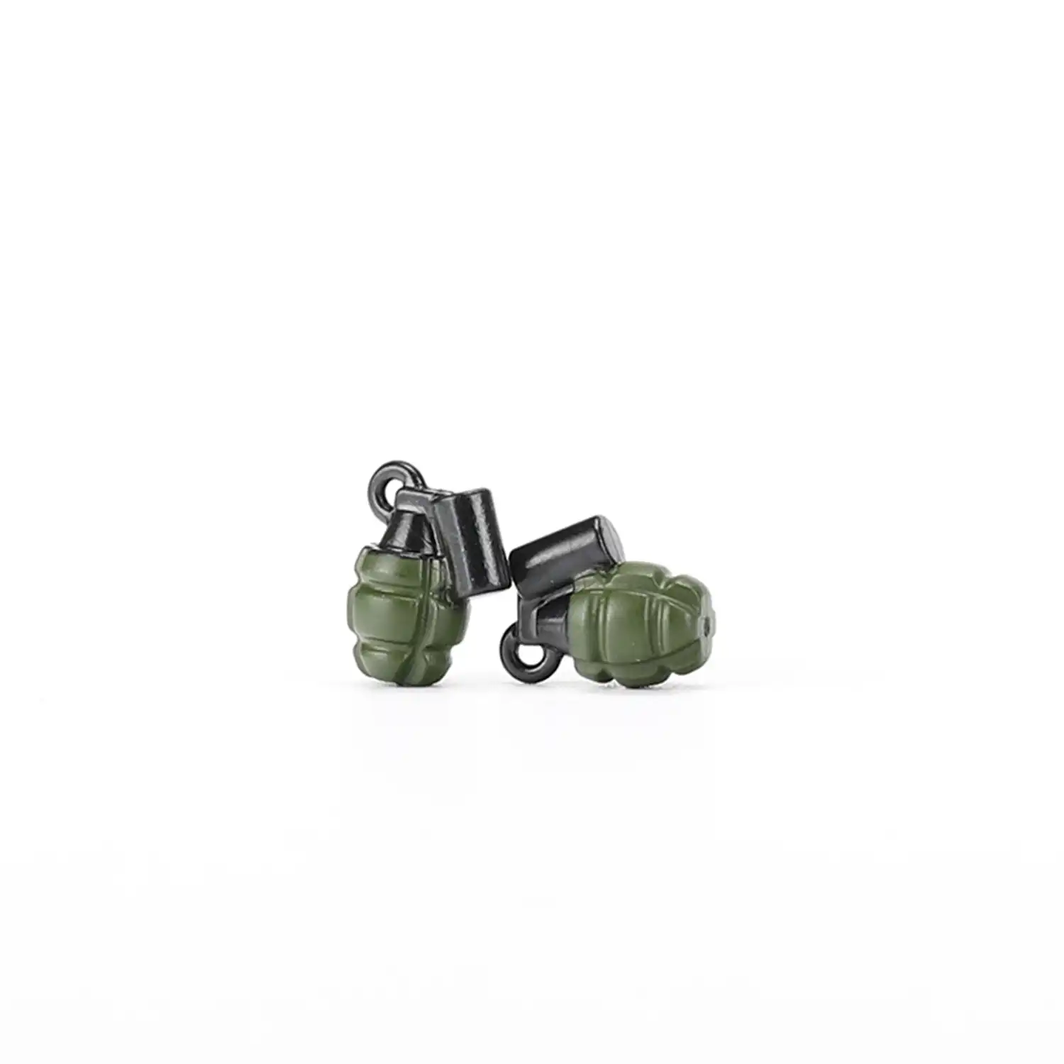 Custom Piece – two army green toy hand grenades – 3D Print for LEGO minifigure Custom Piece – two army green toy hand grenades – 3D Print for LEGO minifigure
