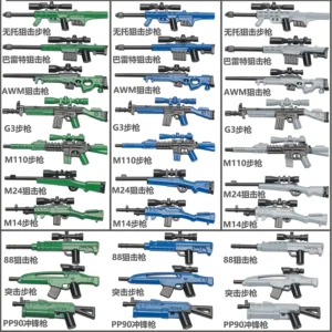 Custom Piece – weapon rifles green blue grey – 3D Print for LEGO minifigure Custom Piece – weapon rifles green blue grey – 3D Print for LEGO minifigure