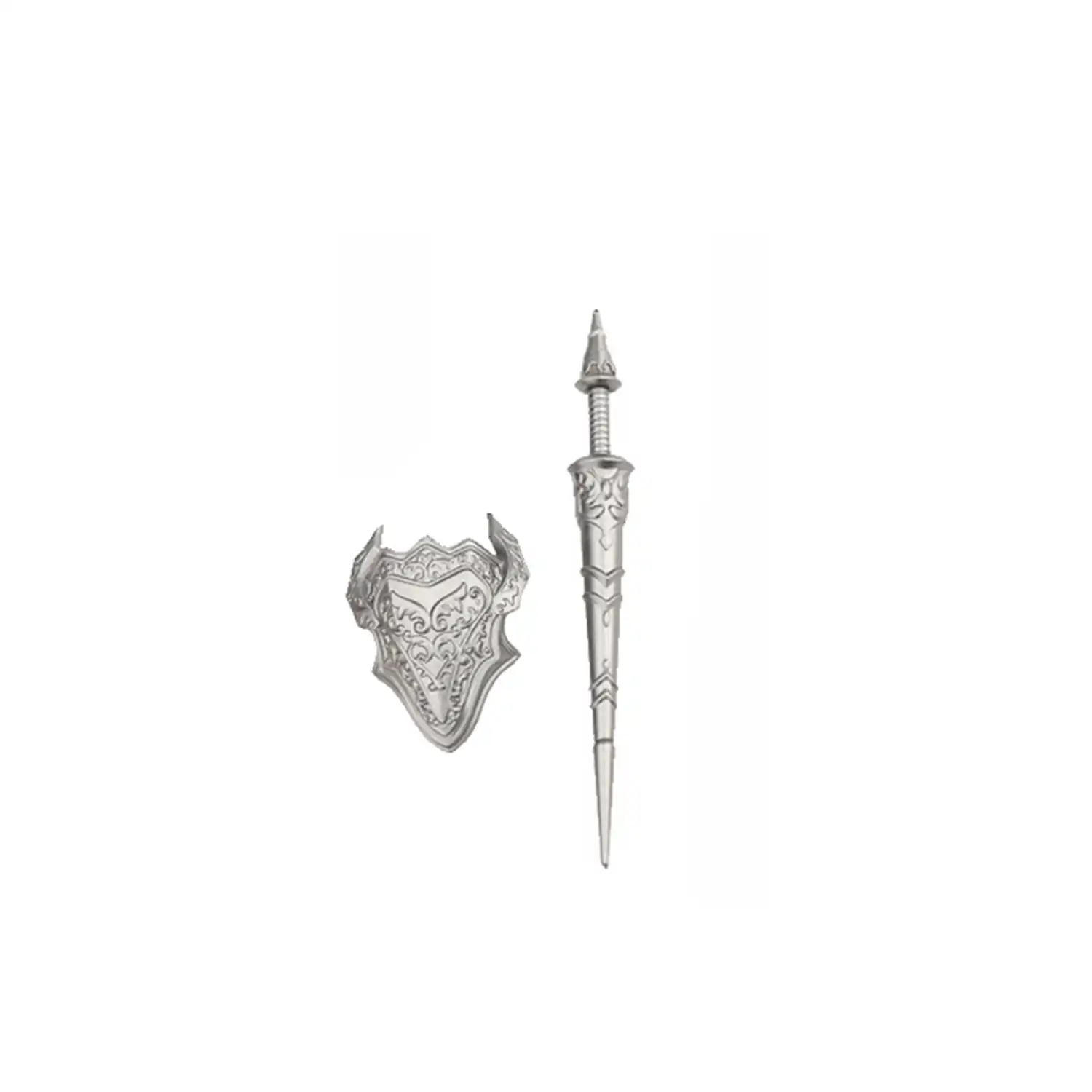 Custom Piece – weapons and a shield silver – 3D Print for LEGO