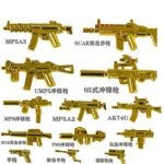 weapons gold - Custom 3D Printed Miniature Accessory Parts Pieces for Brick Block Figures