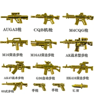Custom Piece – weapons gold – 3D Print for LEGO minifigure 2 Custom Piece – weapons gold – 3D Print for LEGO minifigure