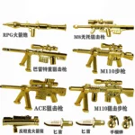 weapons gold - Custom 3D Printed Miniature Accessory Parts Pieces for Brick Block Figures