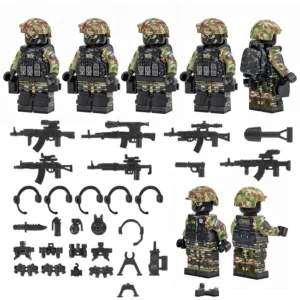 Minifigure - 5 Russian FSB Alpha Group special forces operators and weapon custom pieces (LEGO Alternative) Minifigure - 5 Russian FSB Alpha Group special forces operators and weapon custom pieces (LEGO Alternative)