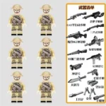 British Commonwealth Desert Soldiers from World War II and weapon custom pieces - Custom Printed Brick Block Figure