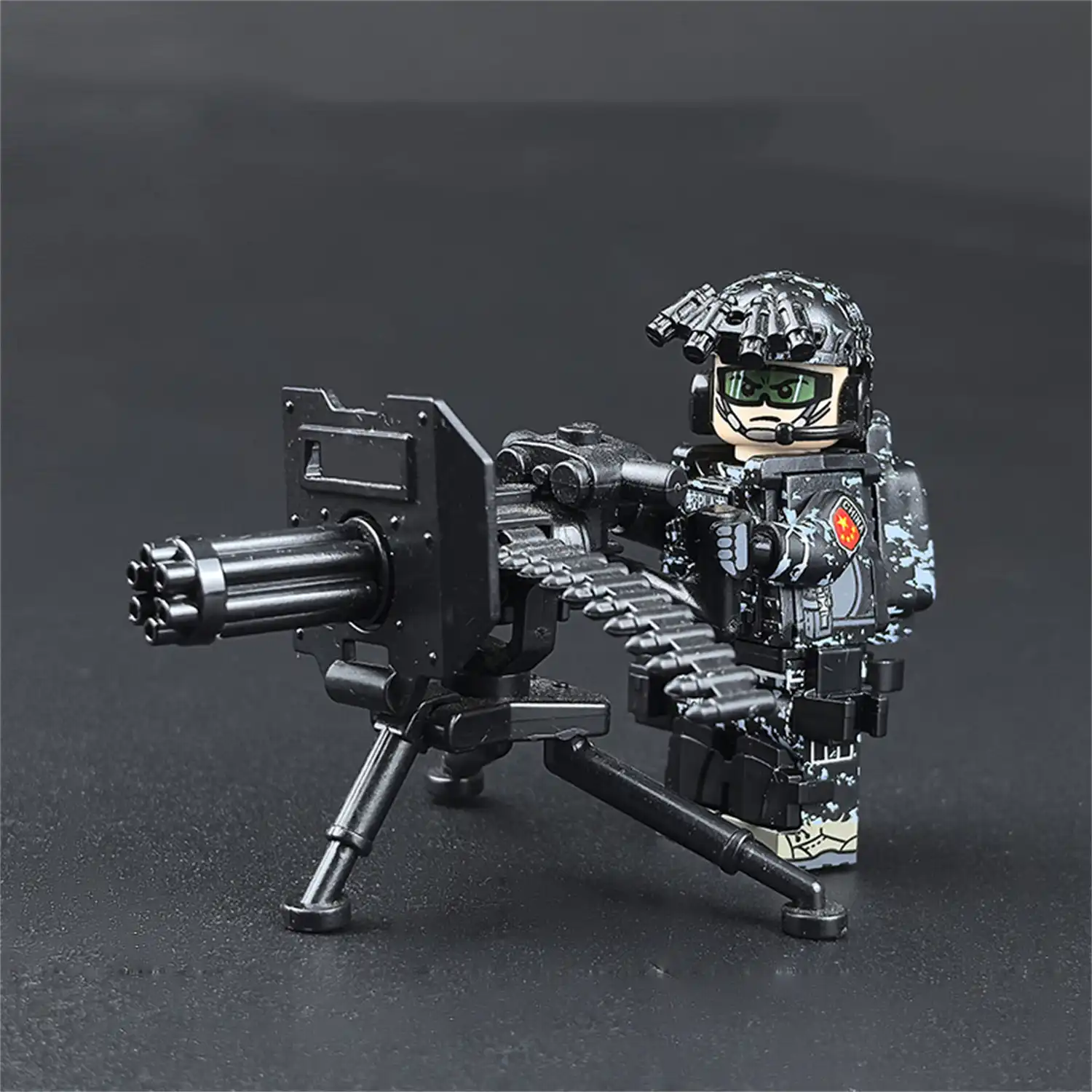 Minifigure - Chinese Jiaolong Special Operations member and Gatling machine minigun (LEGO Alternative) Minifigure - Chinese Jiaolong Special Operations member and Gatling machine minigun (LEGO Alternative)