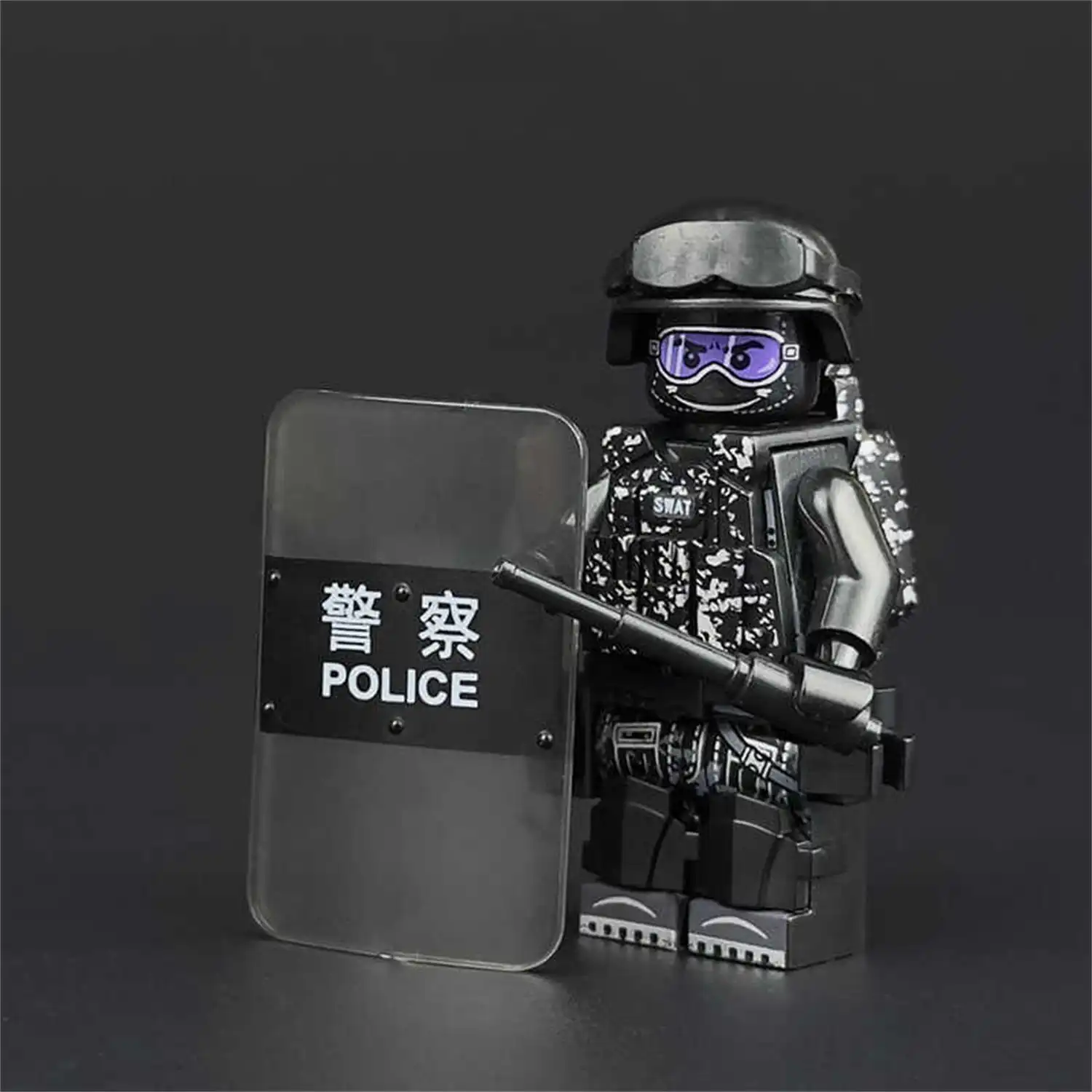 Minifigure - Chinese SWAT Special Weapons and Tactics police officer (LEGO Alternative) Minifigure - Chinese SWAT Special Weapons and Tactics police officer (LEGO Alternative)
