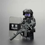 Chinese SWAT Special Weapons and Tactics police officer with Assault Rifle - Custom Printed Brick Block Figure
