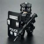 Chinese Special Police officer equipped with a riot shield and a Type 95 rifle - Custom Printed Brick Block Figure