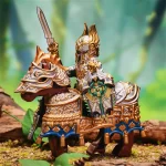 Gaheris Knight of the Round Table and warhorse - Custom Printed Brick Block Figure