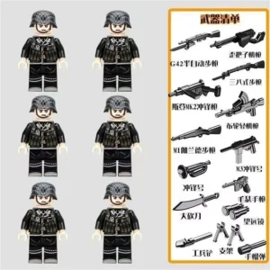 Minifigure - German Soldiers from World War II and weapon custom pieces (LEGO Alternative) Minifigure - German Soldiers from World War II and weapon custom pieces (LEGO Alternative)