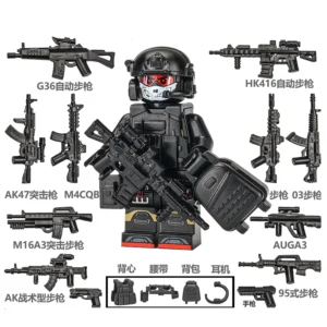 Minifigure - Ghost Special Forces with weapon custom pieces (LEGO Alternative) Minifigure - Ghost Special Forces with weapon custom pieces (LEGO Alternative)