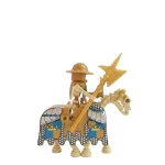 Golden royal Skeleton Cavalryman and warhorse - Custom Printed Brick Block Figure