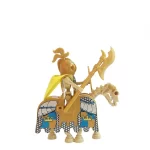 Golden royal Skeleton Cavalryman and warhorse - Custom Printed Brick Block Figure