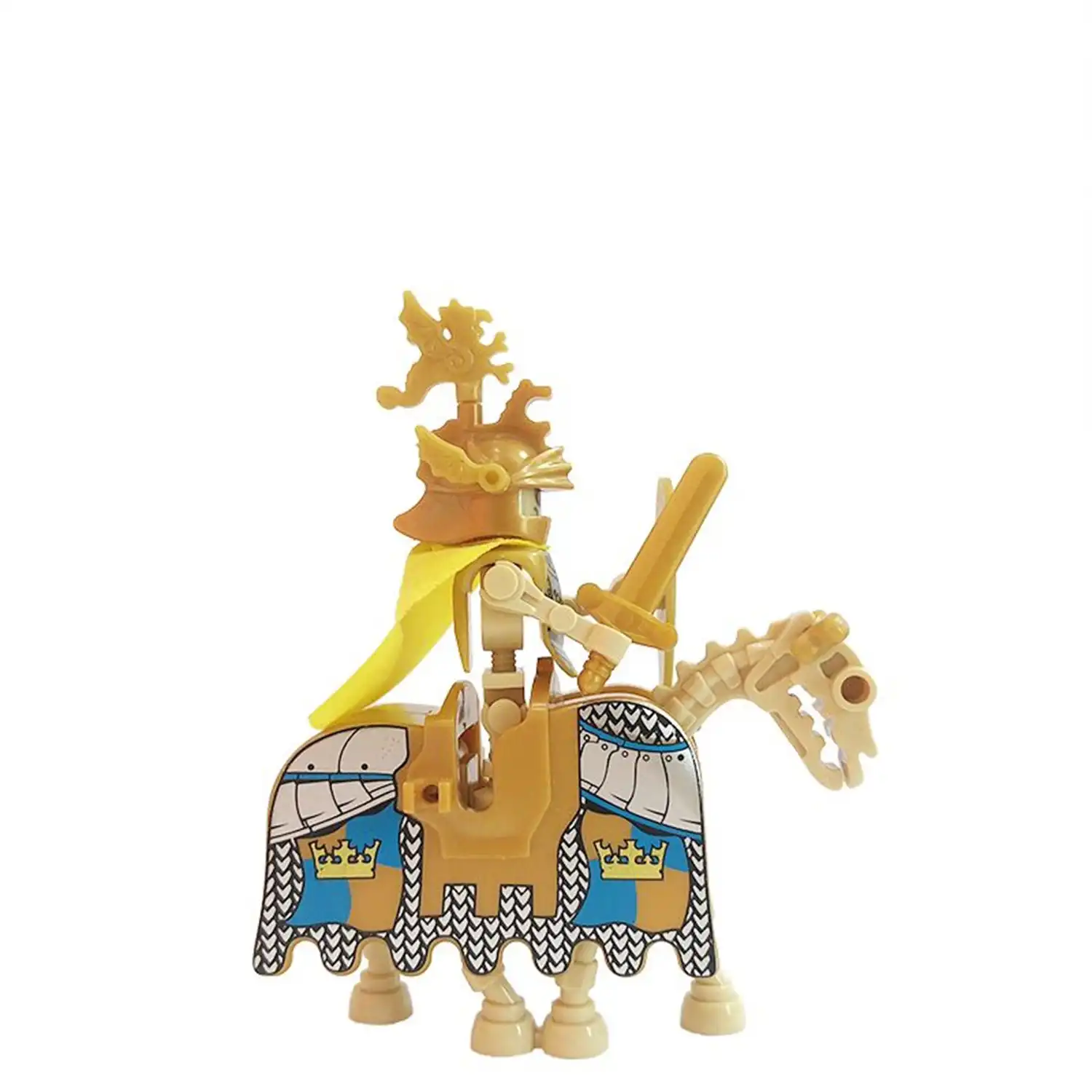 Minifigure Golden royal Skeleton Cavalryman and warhorse LEGO Alternative 4 Minifigure Golden royal Skeleton Cavalryman and warhorse LEGO Alternative