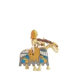 Golden royal Skeleton Cavalryman and warhorse - Custom Printed Brick Block Figure