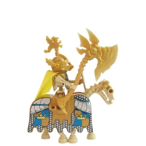 Minifigure Golden royal Skeleton Cavalryman holding battle axe and warhorse LEGO Alternative 8 Minifigure Golden royal Skeleton Cavalryman holding battle axe and warhorse LEGO Alternative