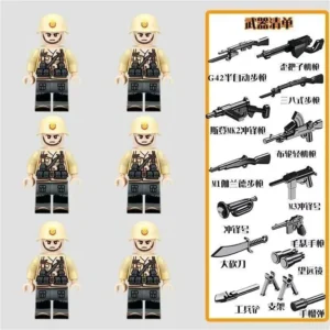 Minifigure - Italian Soldiers from World War II and weapon custom pieces (LEGO Alternative) Minifigure - Italian Soldiers from World War II and weapon custom pieces (LEGO Alternative)