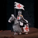 Knight Templar on warhorse - Custom Printed Brick Block Figure