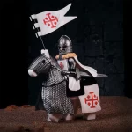 Knight of the Holy Sepulchre on warhorse - Custom Printed Brick Block Figure