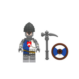 Minifigure Medieval Soldier Man-at-Arms blue white LEGO Alternative Minifigure Medieval Soldier Man-at-Arms blue white LEGO Alternative