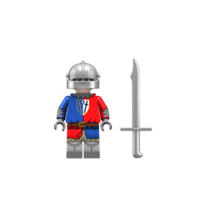 Minifigure Medieval Soldier Man-at-Arms red blue LEGO Alternative Minifigure Medieval Soldier Man-at-Arms red blue LEGO Alternative