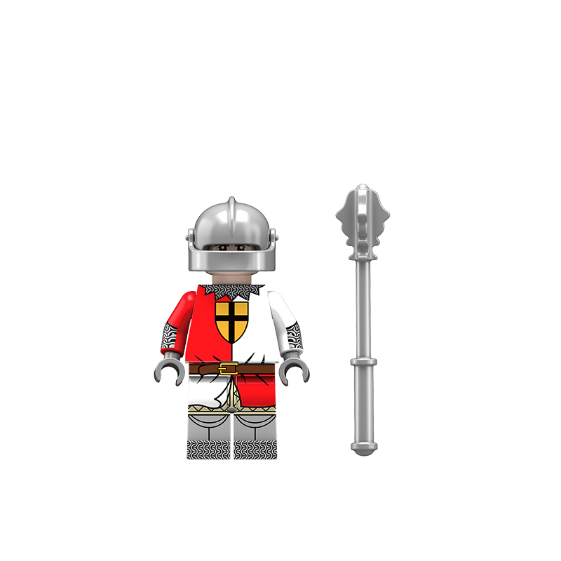 Minifigure Medieval Soldier Man-at-Arms red white LEGO Alternative Minifigure Medieval Soldier Man-at-Arms red white LEGO Alternative